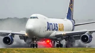Thumbnail: BOEING 747 DISAPPEARS in THICK CLOUDS AFTER DEPARTURE - B747 Takeoff in bad weather (4K)