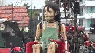 Thumbnail: Day 1. The Giants. Little Girl Giant in Perth. Royal de Luxe. Perth, Australia