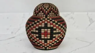 Thumbnail: Woodturning Basket Illusion Lidded Box