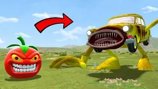 Thumbnail: CAR TRANSFORMS INTO A CRAZY TOMATO-EATING MONSTER IN GARRY'S MOD