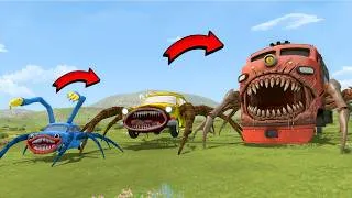 Thumbnail: Car Eater vs Tank Eater vs HUGGY Eater transforms into a giant monster to fight RoRy Lovecape (GMOD)