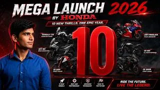 Thumbnail: Honda Mega Launch 2026 🔥 10 New Bikes Coming! ADV 160, CB500, Fireblade & More | Honda New Bikes