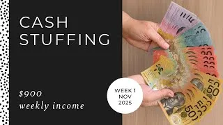 Thumbnail: G'DAY NOVEMBER 🤩 $900 Cash Stuffing Week 1 November | Australian Money
