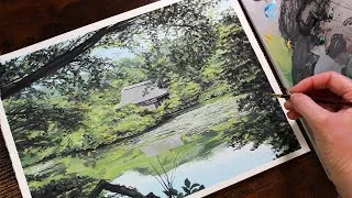 Thumbnail: A quiet afternoon in Kyoto - gouache painting process 🌟