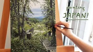 Thumbnail: Painting a Peaceful Village in Takayama, Japan 🍃 | Oil Painting Timelapse