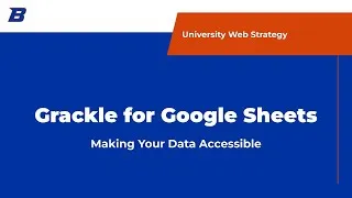 Thumbnail: Grackle for Google Sheets: Making your data accessible