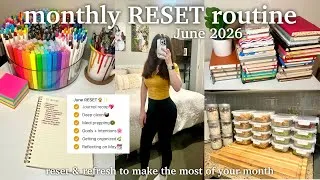 Thumbnail: JUNE MONTHLY RESET☀️ | journal recap, deep clean, meal prepping, monthly reflections & goals