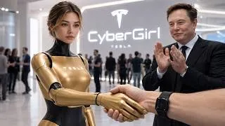 Thumbnail: Elon Musk Unveils Tesla CyberGirl - The First Home Robot That Cooks & Cleans for You