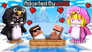 Thumbnail: We Got ADOPTED by GUGUGAGA Penguin Family in Minecraft..