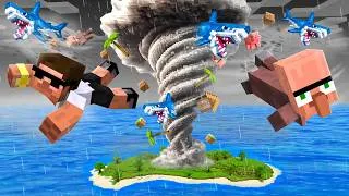 Thumbnail: Surviving Deadly Shark Tornado in Minecraft..