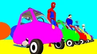 Thumbnail: Funny LEARN COLORS Spiderman Animation for Kids & Superheroes Small Cars Race PC games