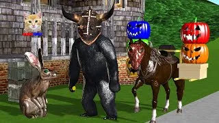 Thumbnail: Funny animals cartoon 2020 #Halloween2020 funny animals