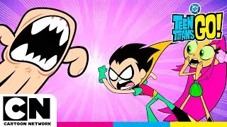 Thumbnail: Robin's Hand Has a Mind of Its Own! ✋ | Teen Titans Go! | Cartoon Network UK