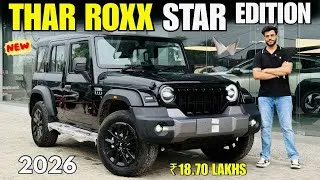 Thumbnail: Mahindra Thar Roxx Star Edition 2026 Detailed Review ✅ Thar Roxx AX7 Diesel AT Price & Features 🔥