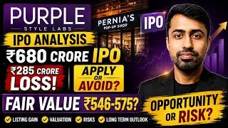 Thumbnail: Purple Style Labs IPO: ₹546–575 Fair Value? | Listing Gain या बड़ा Risk?