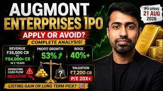 Thumbnail: Augmont Enterprises IPO 2026: Apply or Avoid? | Complete IPO Analysis, Valuation & Risks