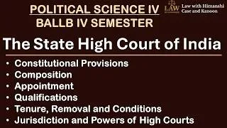 Thumbnail: UNIT 5 | PART 2 : State High Courts | Power & Jurisdiction, Qualifications, Composition | CCSU |
