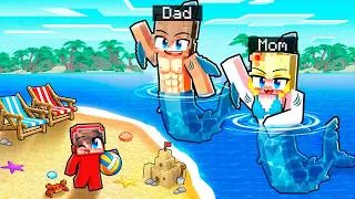 Thumbnail: Adopted by a SHARK FAMILY in Minecraft!