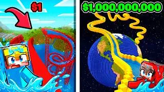 Thumbnail: $1 VS $1,000,000,000 Waterslide in Minecraft...