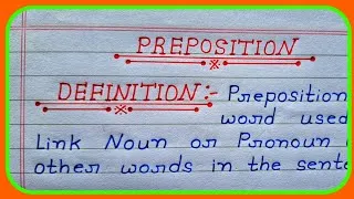 Thumbnail: Definition of Preposition || Preposition in English || Preposition in English grammar || 