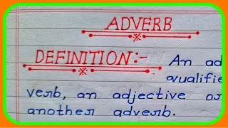 Thumbnail: Definition of Adverb in English || Adverb ki paribhasha || #adverb