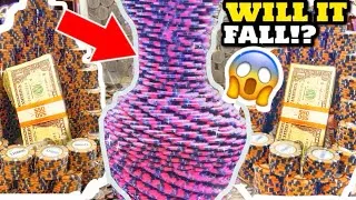 Thumbnail: ★Can ONLY 1 Quarter Knock Down This IMPOSSIBLE Tower?! 😱 | Coin Pusher