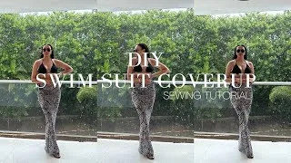 Thumbnail: HOW TO SEW: SWIMSUIT COVERUP // DIY SWIM COVER UP.  DIY skirt. vacation outfits. Sewing ideas #sew