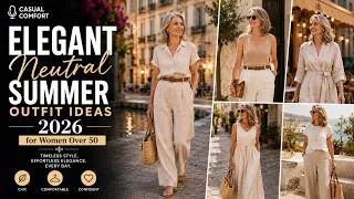 Thumbnail: Elegant Neutral Summer Outfit Ideas 2026 for Women Over 50 ✨ Chic Looks That Always Feel Stylish