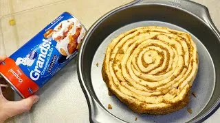 Thumbnail: Baking Pillsbury Cinnamon Rolls in a cake pan like this..