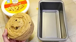 Thumbnail: Entire tub of cookie dough baked in a bread pan..