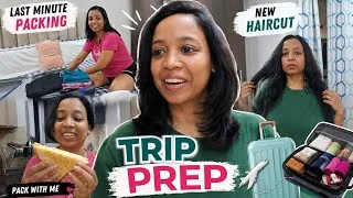 Thumbnail: PACK WITH ME FOR A TRIP ✈️ | Travel Prep, Packing & Haircut Vlog