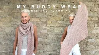 Thumbnail: My Buddy Wrap - free pattern on Ravelry - knitting tutorial