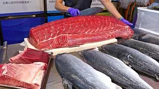 Thumbnail: Giant Bluefin Tuna & Salmon Cutting | Master Chef Prepares Fresh Sashimi/60年老牌海鮮舖！黑鮪魚, 鮭魚分切技能/葉氏海鮮