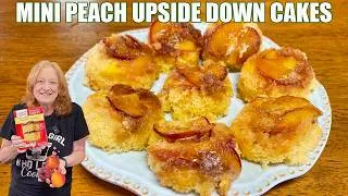 Thumbnail: MINI PEACH UPSIDE DOWN CAKES Using Box Cake Mix SUMMER DESSERT