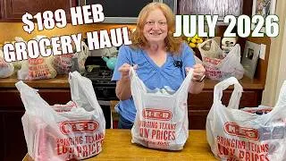 Thumbnail: GROCERY HAUL HEB Groceries July 2026 $189