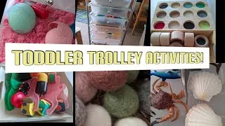 Thumbnail: Toddler Activity Cart! Keeping 18month old Twins busy. Toddler Homeschool Ideas.