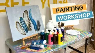Thumbnail: Painting Workshop Acrylic Painting for Beginners Feathers