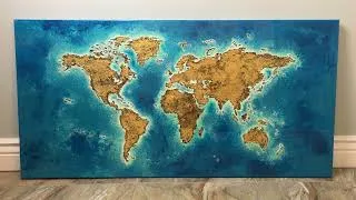 Thumbnail: Gorgeous 24x48in Acrylic Pour Painting with Epoxy and...