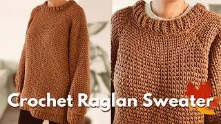 Thumbnail: Chunky Raglan Crochet Sweater | Cosy & Modern Crochet Tutorial