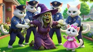 Thumbnail: 😱OMG! ⚡ The wicked witch has kidnapped the kitten 🧙‍♀️ But the Police Catch Her! 😿🐾 | Cat Story