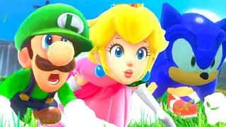 Thumbnail: Super Mario Odyssey: Luigi vs Peach vs Sonic - Full Game Walkthrough (3-Player Splitscreen Race)