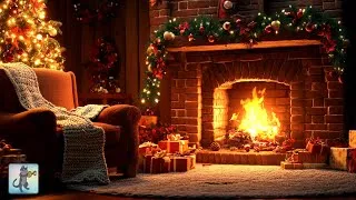 Thumbnail: Cozy Christmas Ambience 🔥 Burning Fireplace & Crackling Fire Sounds (No Music)