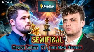 Thumbnail: A great match, Semifinal!! Hans Niemann vs Magnus Carlsen in SpeedChess Championship 