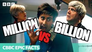 Thumbnail: A Million vs A Billion: The shocking difference! | Horrible Science | CBBC Epic Facts