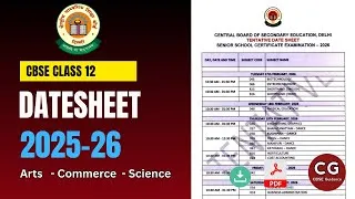 Thumbnail: CBSE Class 12 Time Table 2026 | Arts, Commerce, Science Full Datesheet