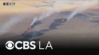 Thumbnail: LA County firefighters battling 190-acre Juno Fire in Lancaster