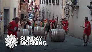 Thumbnail: Training for a Tuscan tradition: The wine barrel race