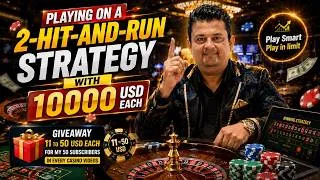 Thumbnail: Roulette 2-Hit & Run Strategy Explained! 10,000 USD Challenge (Hindi) By Amit Majithia CBTF