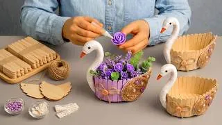Thumbnail: 🦢 DIY Elegant Swan Using Ice Cream Sticks & Cardboard | Easy Home Decor Craft ✨