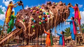 Thumbnail: 🍦 6 Sisters Build an EPIC 50 FT Giant Ice Cream for Village Kids! 😱🥶 #village #icegola
